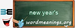 WordMeaning blackboard for new year's